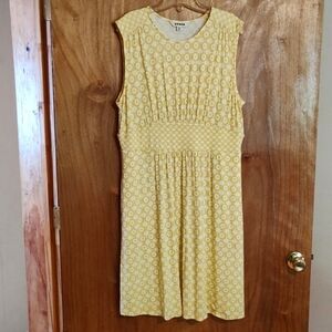 Boden Thea Passionfruit Blossom Jersey Knit Sundress Yellow White Sleeveless 14